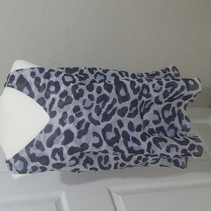 CABI Feline Animal Print Peplum Sleeveless Blouse Top Career 5536 Large